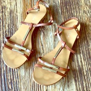 Tan leather sandals by Carvela for Kurt Geiger.